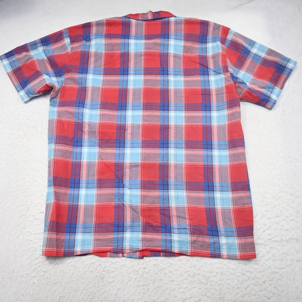 Polo Ralph Lauren Sleepwear Button Up Shirt Plaid Short‎ Sleeve Mens Size Large